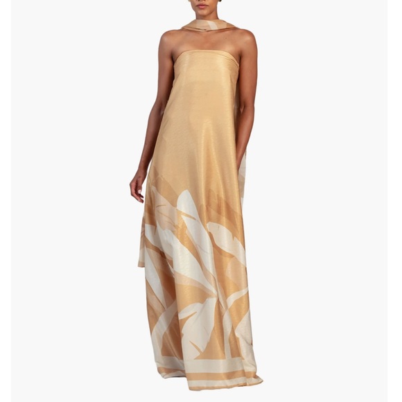 Dork Diaries Dresses & Skirts - NWT- Diarrablu Tubi Yellow/Gold Strapless Maxi Dress with Shawl
